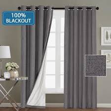 Modern curtain of red and white transparent fabric, its stylish curtains model for window treatments. Window Treatment Grommet Linen Like Primitive 100 Blackout Curtains Waterproof Thermal Insulated Grey Curtains With White Backing 2 Panels Set 52 By 84 Inch Walmart Com Walmart Com