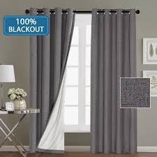 All curtain accessories such as net curtains and bead panel curtains as well as curtain poles and fitting available for home delivery. Window Treatment Grommet Linen Like Primitive 100 Blackout Curtains Waterproof Thermal Insulated Grey Curtains With White Backing 2 Panels Set 52 By 84 Inch Walmart Com Walmart Com