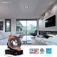 Torchstar 3 Inch Gimbal Led Dimmable Recessed Light With J Box 7w 50w Eqv 500lm Airtight Etl Energy Star Cri 90 Farmhouse Goals