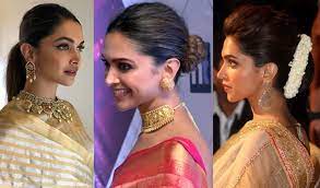 Deepika Padukone Hairstyles With Sarees Style Inspiration Deepika Padukone Hair Saree Hairstyles Deepika Hairstyles