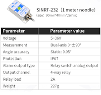 [SINRT] Relay-Output-Type Tilt Switch High-Precision Three-axis Analog  (0.05° Accuracy)