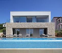 Luxus Ferienhaus Auf Der Insel Krk Von Dva Arhitekta Modernes Strandhaus Luxus Ferienhaus Haus Architektur