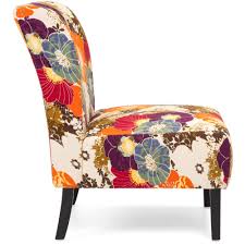 Best Choice Products Modern Contemporary Upholstered Armless Accent Chair Floral Multicolor Walmart Com In 2020 Accent Chairs Upholstered Accent Chairs Eclectic Chairs