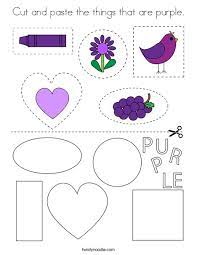 Purple things (booklet)' printable worksheet in the classroom or at home. Cut And Paste The Things That Are Purple Coloring Page Twisty Noodle