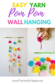 Easy Yarn Pom Pom Wall Hanging Kids Craft Idea Diy And Crafts Sewing Crafts For Kids Wall Hanging Crafts