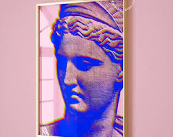 Altered Art Print, Maximalist Wall Art, Funky Art Print, Quirky Decor,  Light Pink Wall Art, Aphrodite Statue, Weird Art, Maximalist Decor,