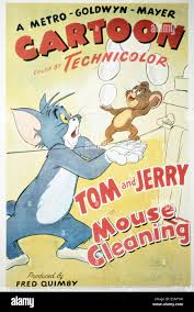 Maus Reinigung, von links: Tom Cat, Jerry Maus, 1948 Stockfotografie