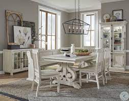 Bronwyn Chalk White Extendable Rectangular Dining Room Set White Dining Room Sets Round Dining Room Rectangular Dining Room Set