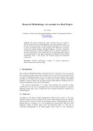 Methodology research paper example is a useful tool for writing a research because it demonstrates the principles of structuring the research methodology section. Pdf Research Methodology An Example In A Real Project Hafizi Saari Academia Edu