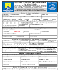 Uganda Revenue Authority Individual Tin Application Form Dt 1001 Pdf Thekonsulthub Com Application Form Application Form