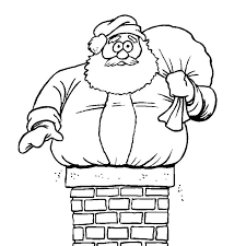 coloriage pere noel cheminee a imprimer gratuit printable christmas coloring pages santa licorne