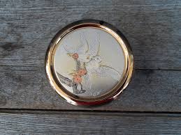 Vintage Chokin Collection Love Birds Vanity Dish Trinket Dish Powder Dish  Gift for Her