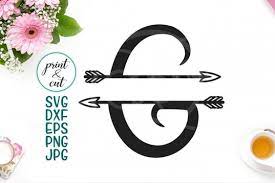 Download Free Svg Individual Letter G Monogram Letters With Arrows Svg File Split Font Free Svg Cut Files Machine