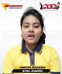 B.voc (Graphics 2nd year 4 Sem) Student sharing her experience about IMAD