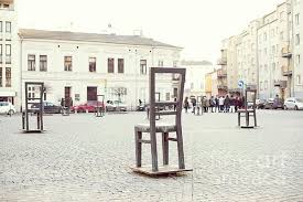 Krakow Poland Plac Bohaterow Getta Ghetto Heroes Square 70 Large Well Spaced Metal Chairs Meant To Symbolize D Krakow Fine Art America Round Beach Towels