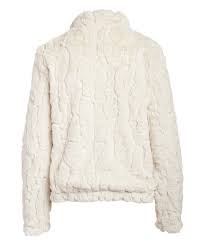 Dylan By True Grit White Textured Faux Fur Jacket Women