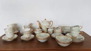 1920s Tea Set Vintage 40 Piece Tea Set For Adults Gebruder Brothers Porcelain Tea And Coffee Set Coffee Set Tea Set Tea Sets Vintage