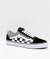 Black And White Vans Shoes For Girls Vans Old Skool Black White Mixed Checkerboard Skate Shoes Zumiez Boys Vans Shoes Skater Shoes Girl Black And White Sneakers