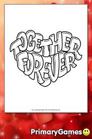 This activity is especially appropriate for older children. Together Forever Coloring Page Free Printable Pdf From Primarygames