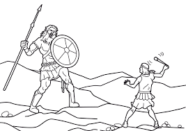 Image Coloring David And Goliath صورة تلوبن لداود الصبى يصرع جليات العملاق David And Goliath Bible Coloring Pages Bible Coloring