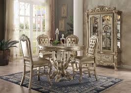 Acme Dresden Gold Patina Bone Finish Counter Height Dining Set 63160 Counter Height Dining Table Set Luxury Dining Room Dining Table Decor Centerpiece