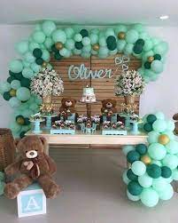 Green Balloons For Boys Baby Shower Fiestas Infantiles Para Ninos Decoracion De Unas Decoraciones De Baby Shower Para Ninos