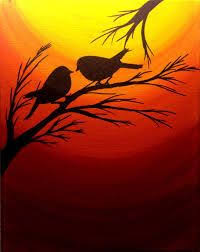 Easy Bird Paintings On Canvas Image Result For Easy Bird Paintings On Canvas For Beginners Sunset Painting Silhouette Painting Silhouette Art
