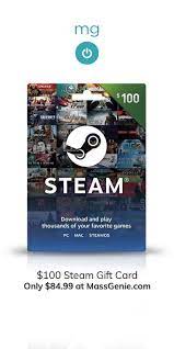 Aug 01, 2012 · steam 100 dollar wallet card. Steam Gift Card Digital Code 100 Value Only 84 99 Gift Card Generator Free Gift Card Generator Get Gift Cards