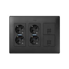 Electrical sockets └ electrical plugs, sockets & covers └ electrical equipment & supplies └ business, office & industrial all categories antiques. Surface Mount Or Flush Mount Wall Box Kit For 3 Double Elements With 2 Double Sockets And 2 Plates 1 Rj45 Graphite Simon 500 Cima Simon