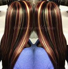 Black Hair With Chunky Red And Blonde Highlights Hair Color For Black Hair Blonde Hair With Highlights Hair Streaks