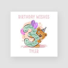 Personalised Handmade 3rd Birthday Card Baby Boy Baby Girl Teddy Bear Ebay
