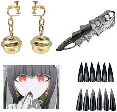 Amazon.com: AWAVAWA Celestia Ludenberg Earring +Ring+False Nails,Anime  Cosplay Costume Accessories : Clothing, Shoes & Jewelry