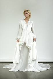 Chiffon Bishop Sleeve Wedding Dress Romantic Long Sleeve Wedding Dress A Line Satin Vintage Etsy In 2020 Poet Sleeve Wedding Dress Wedding Dress Long Sleeve Boho Gown