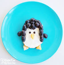 Penguin Bagel Breakfast Breakfast Bagel Winter Snack Fun Kids Food