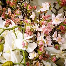 Place the flower parts into piles according to color. Wafflemama The Homesense Faux Flower Market