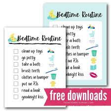 Bedtime Routine Chart Free Printable
