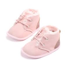 Lennon Pink Baby Boots With Fur Trim Baby Boots Black Baby Boots Soft Sole Baby Shoes