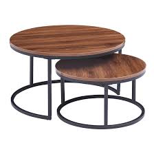 It is a beautiful addition for your living room, family room and other. Trent Austin Design Canipe Space Saving Round Nesting Coffee Tables With Heavy Steel Frame And Sleek Tempered Glass Wood Tabletop Set Of 2 Wayfair