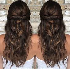 You get the look of lush curls with the ease and security that it will stay in place for the entire day. 42 Popular Christmas Half Updos Ideas Addicfashion Bridesmaid Hair Brunette Hair Styles Down Hairstyles