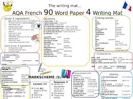 Gcse Aqa New Spec French Writing Mat 90 Word Gcse French French Teaching Resources French Language Lessons