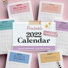 Check out lovecreatecelebrate for a complete tutorial. Printable 2022 Monthly Calendars Aesthetic Digital Download Calendars Clementine Creative