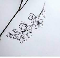 Design Tattoo Drawing Ink Sketch 30 Ideas Flower Sketch Flower Sketches Flower Drawing