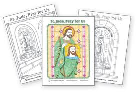 By providing visual images the children can color, st. National Shrine Of St Jude Need Something Fun To Do With Family Download Our National Shrine Of St Jude Coloring Pages And Get Creative Http Bit Ly Shrinecolor Share Finished Coloring Page S With Us