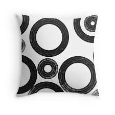 Black And White Decorative Pillows Tires Urban Minimalist Industrial Monochrome Textured Painted Brutalist Design In Black And White With Images Black And White Decor White Throw Pillows Throw Pillows