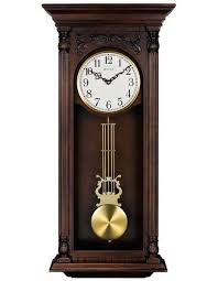 Bulova Norwood Ii Wall Clock Triple Chime Brown Cherry Finish Pendulum Clock Wall Clock Chiming Wall Clocks
