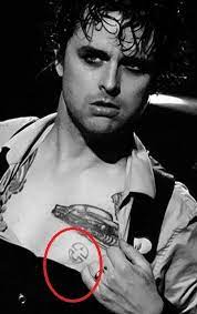 Heart with skull and crossbones. Billie Joe Armstrong S 40 Tattoos Their Meanings Body Art Guru