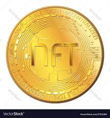 Detailed Gold Coin Nft Non Fungible Token Front Vector Image