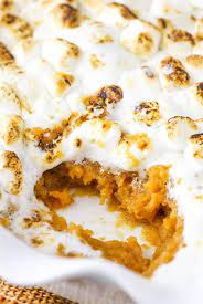 Sweet Potato Casserole With Marshmallows Nut Free Version Recipe Sweet Potato Casserole Easy Canned Sweet Potato Recipes Sweet Potato Recipes Casserole