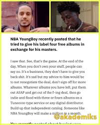 We did not find results for: Dj Akademiks On Twitter Russ Says If Nba Youngboy Went Independent He Could Make A Million A Month Off Owning His Masters All Without A Label Y All Think That S Faxxx Or