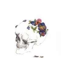 Pansy For Your Thoughts Painting Art Anatomy Skull Floral Etsy Art Pansy Tattoo Pansies